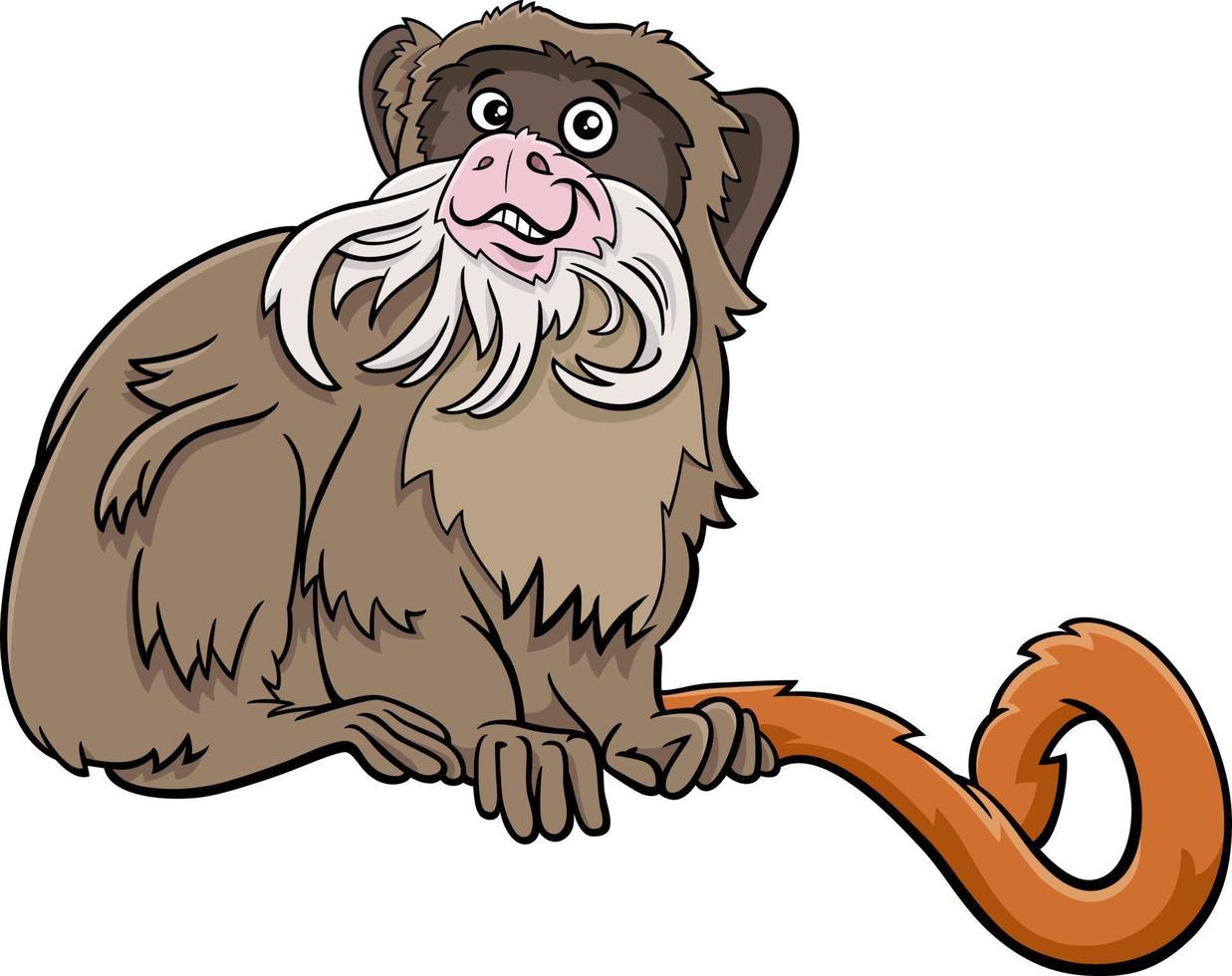 cartoon emperor tamarin comic animal character vector