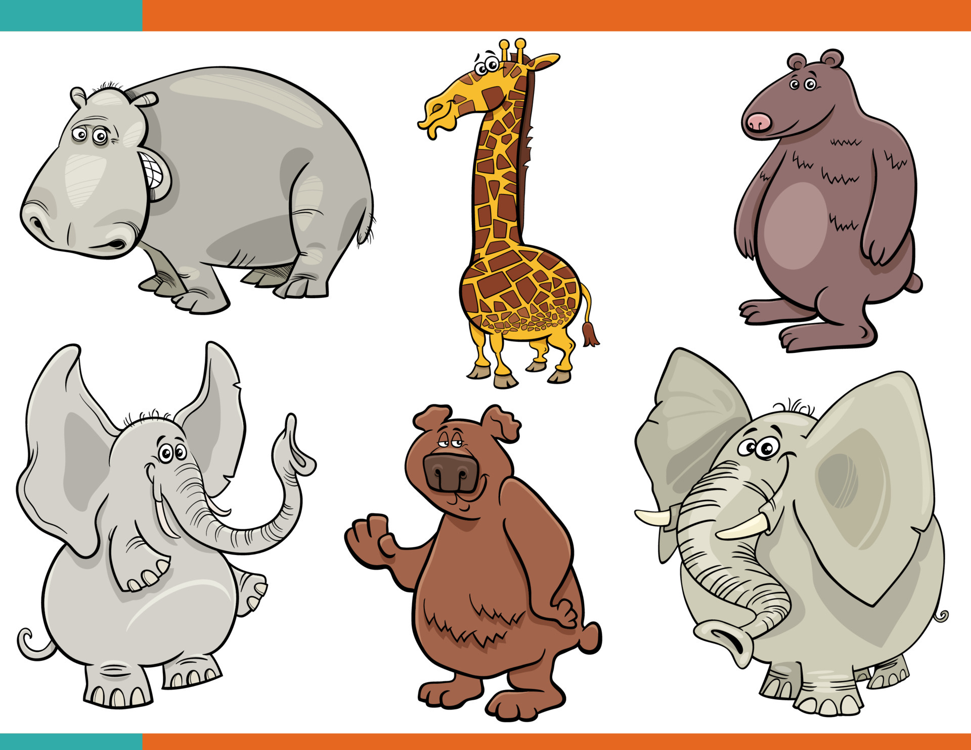 cartoon funny wild animals characters set 5168735 Vector Art at Vecteezy cartoon funny wild animals characters set 5168735 Vector Art at Vecteezy