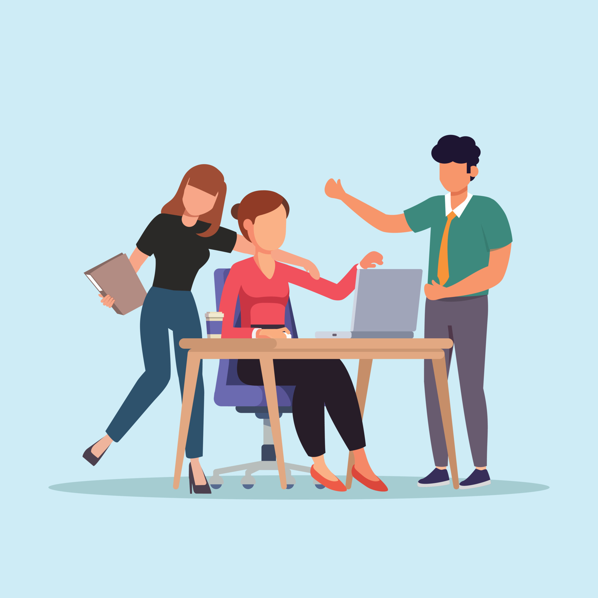 The team is discussing about project business. Team work. Hard work