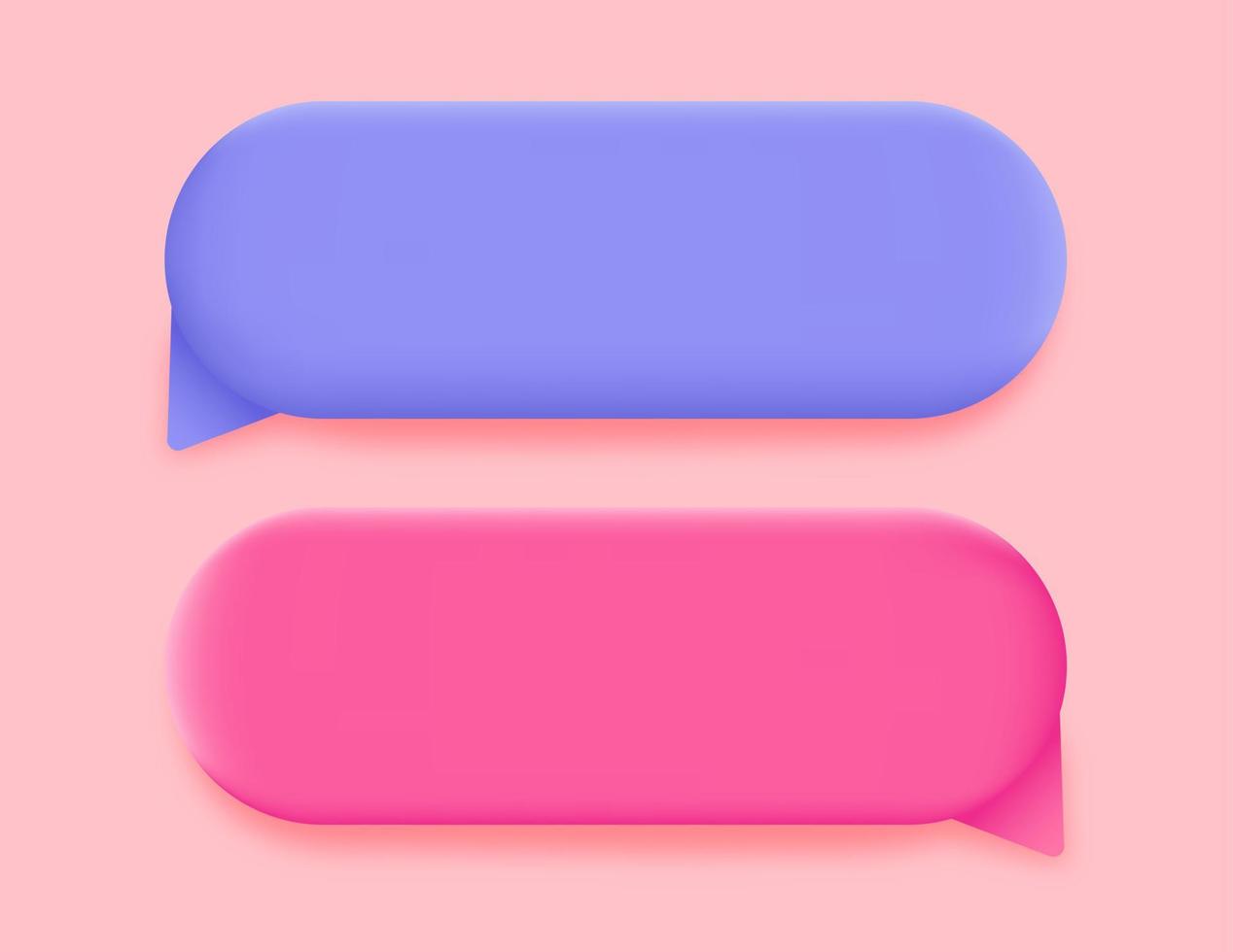 Set of minimal blank 3d chat boxes sign. 3d vector speech bubble illustration.