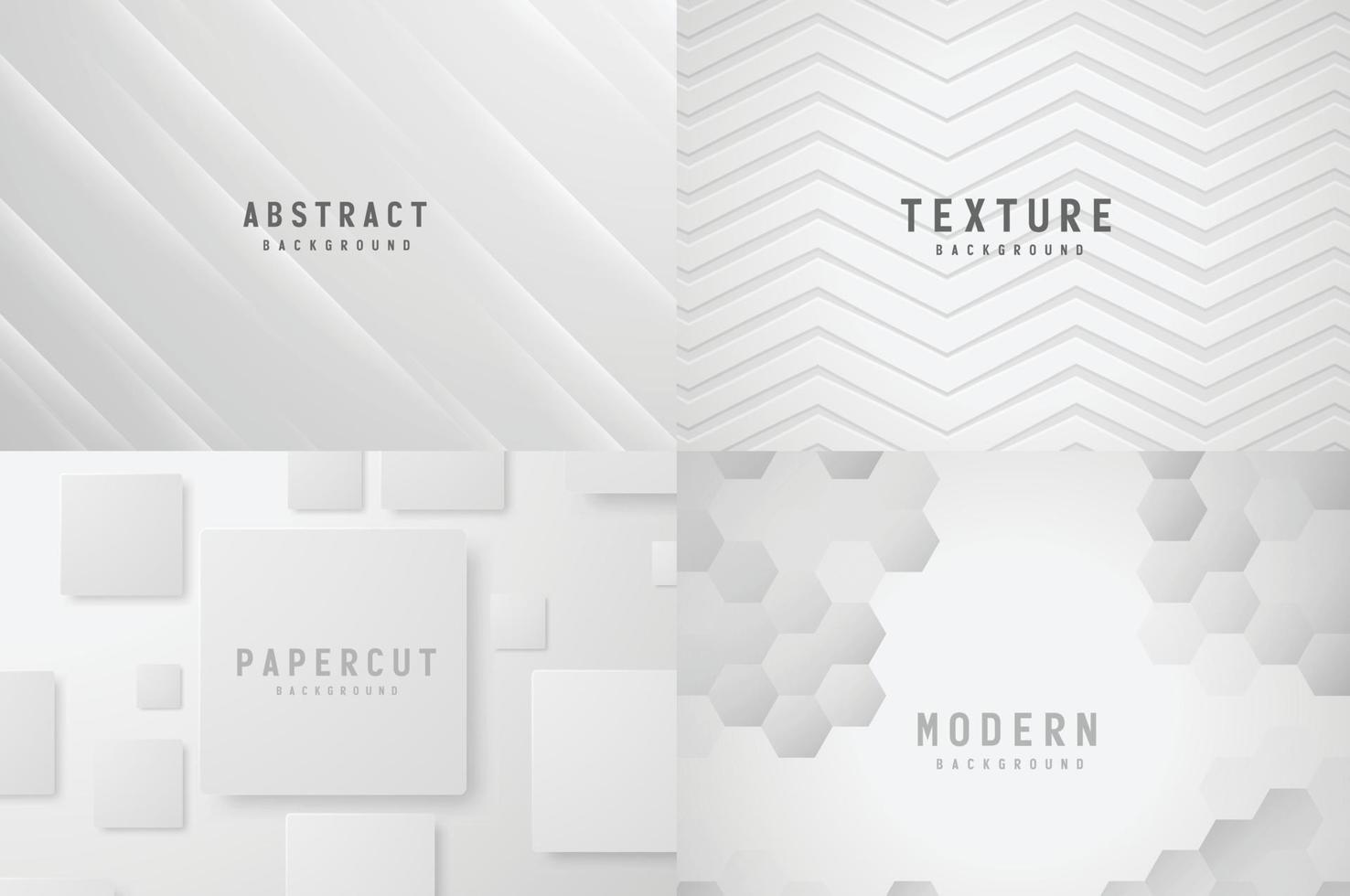 banner Abstract geometric white and gray color background vector illustration.