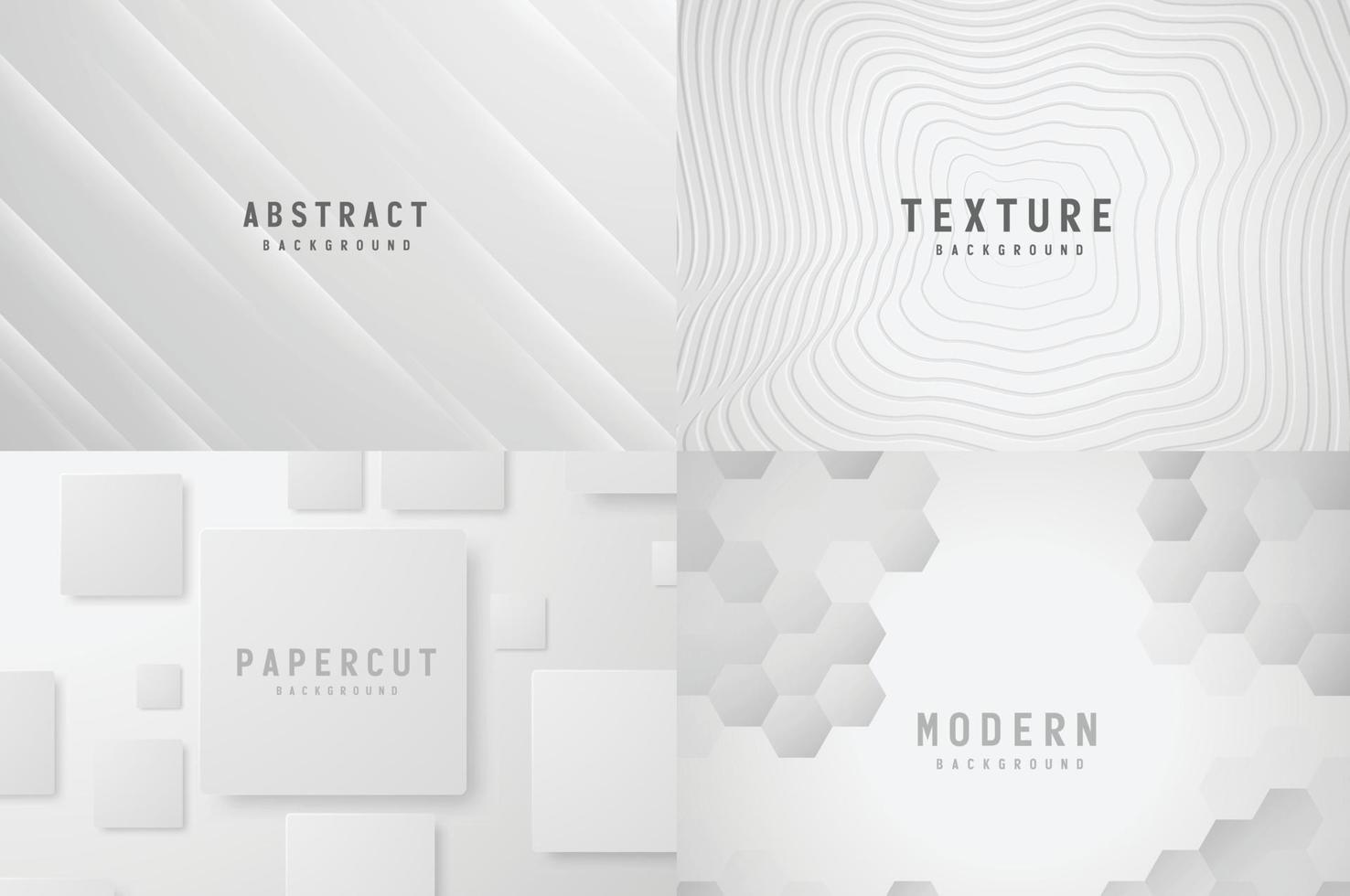 banner Abstract geometric white and gray color background vector illustration.