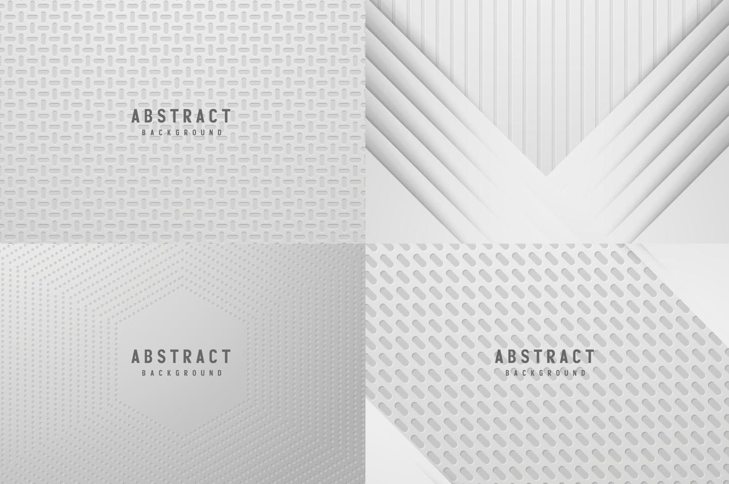 banner Abstract geometric white and gray color background vector illustration.