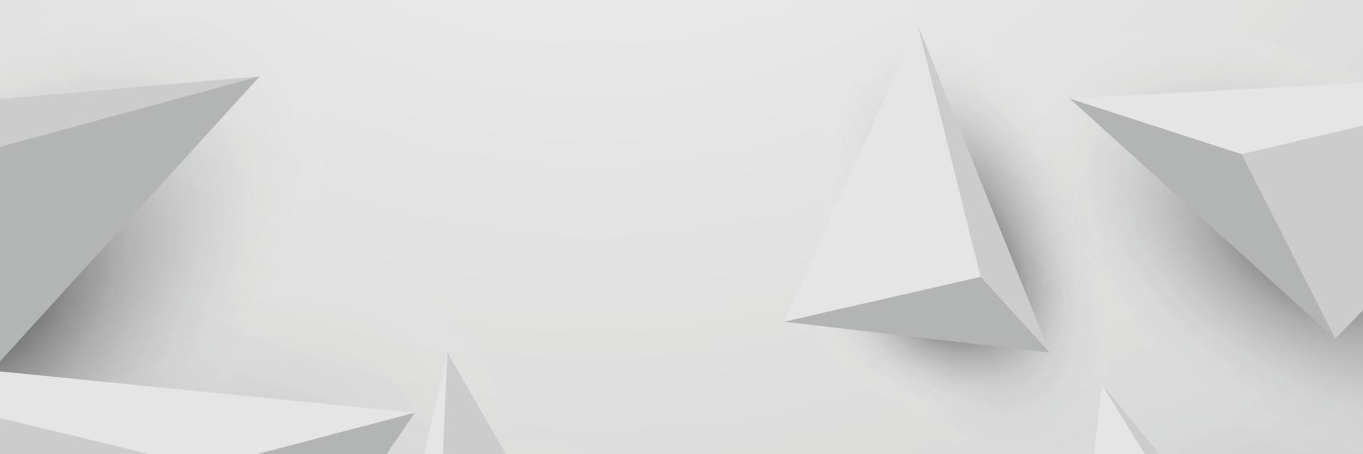 banner Abstract geometric white and gray color background vector illustration.