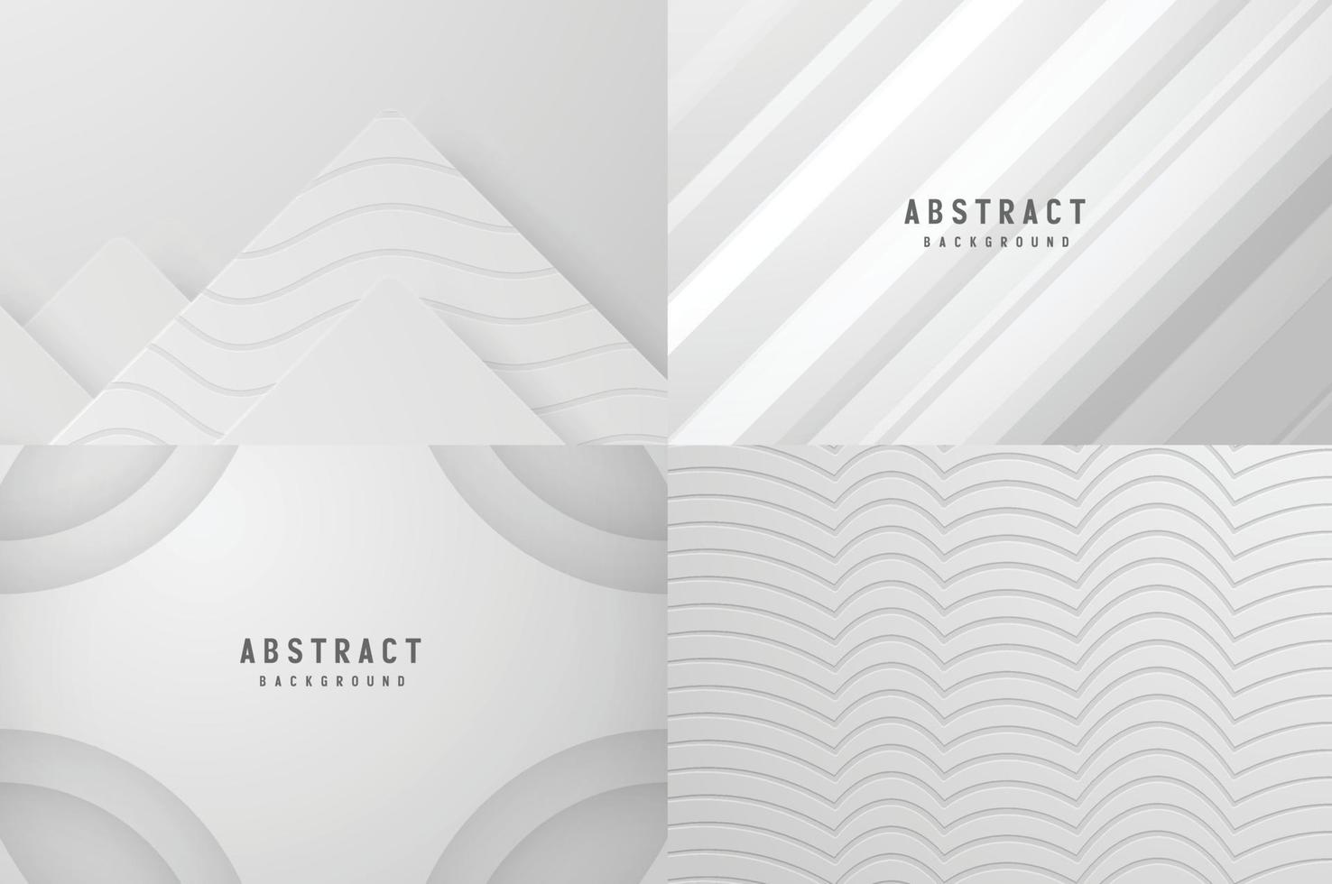 banner Abstract geometric white and gray color background vector illustration.