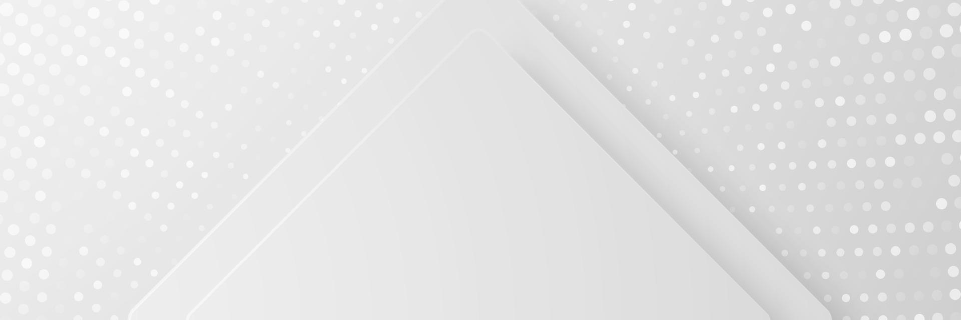 banner Abstract geometric white and gray color background vector illustration.