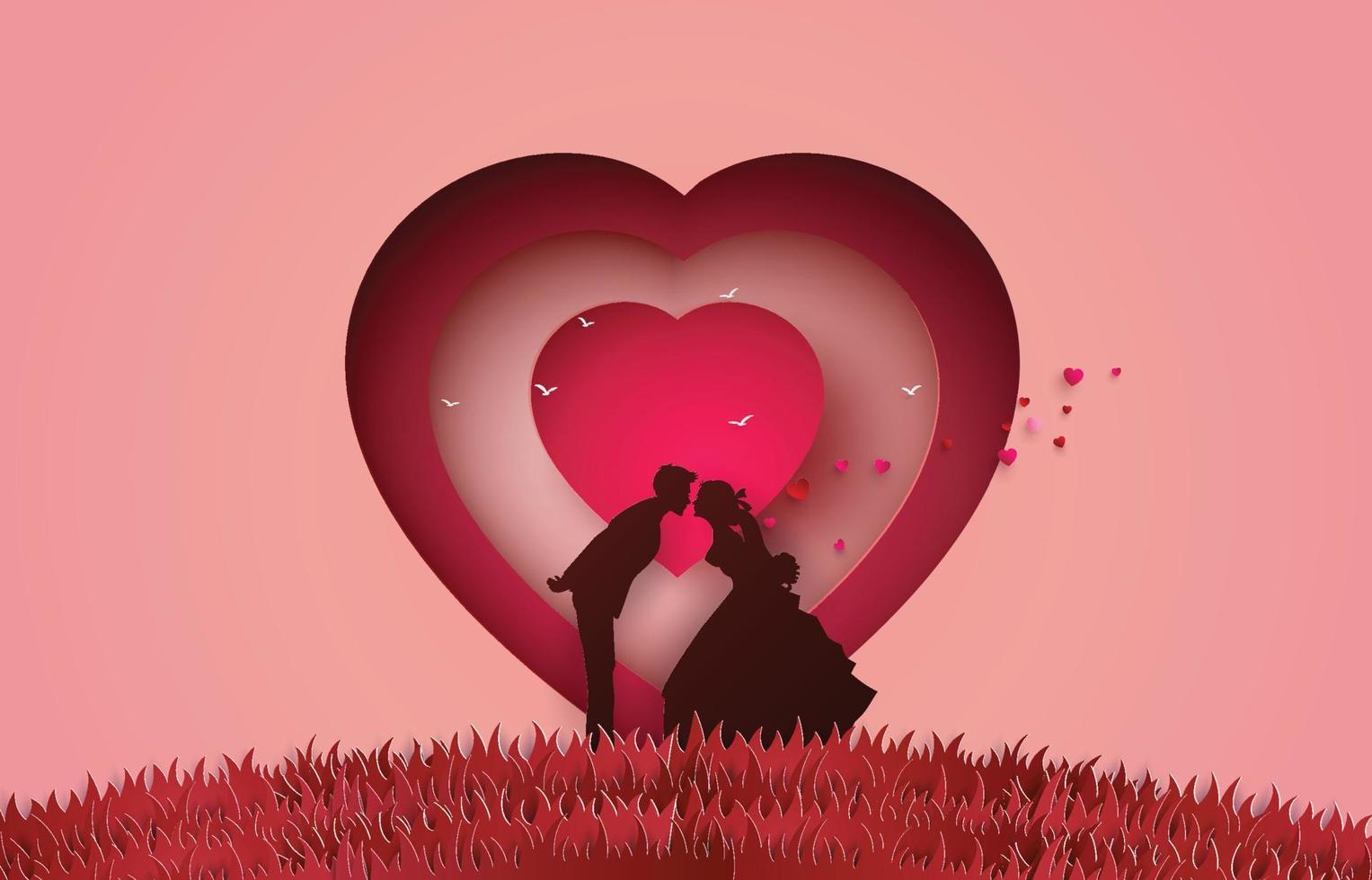 Illustration of love and valentine's Day, vector