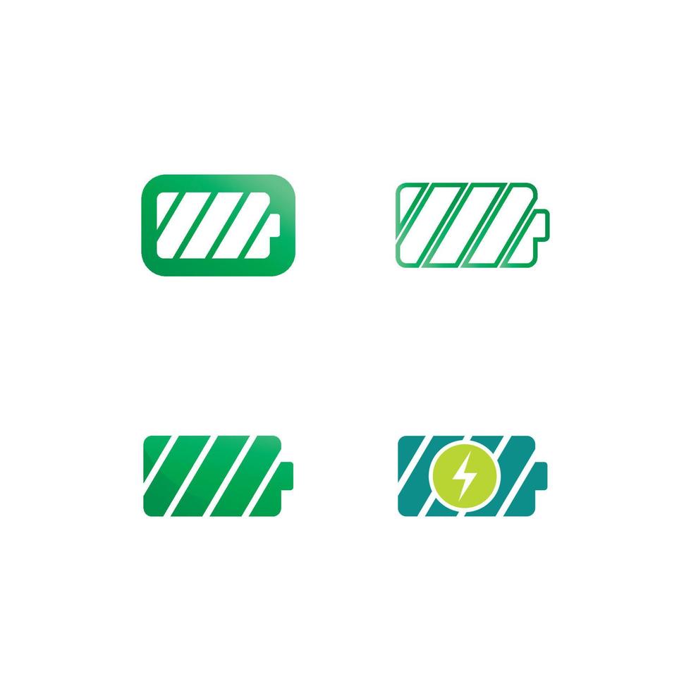 Battery icon and charging, charge indicator Vector logo design level Battery Energy Power running low up status batteries set logo Charge level illustration