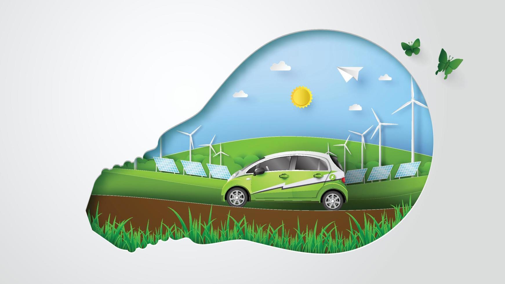 eco concept with green energy vector