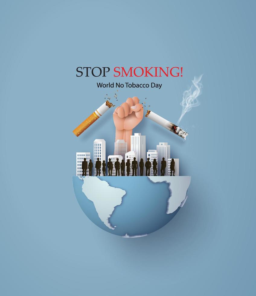 No smoking and World No Tobacco Day vector