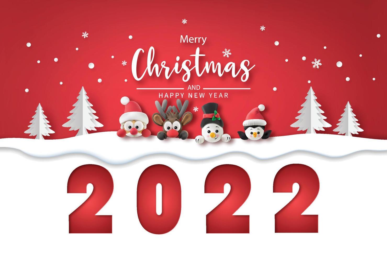 Merry Christmas and Happy and happy new year. vector