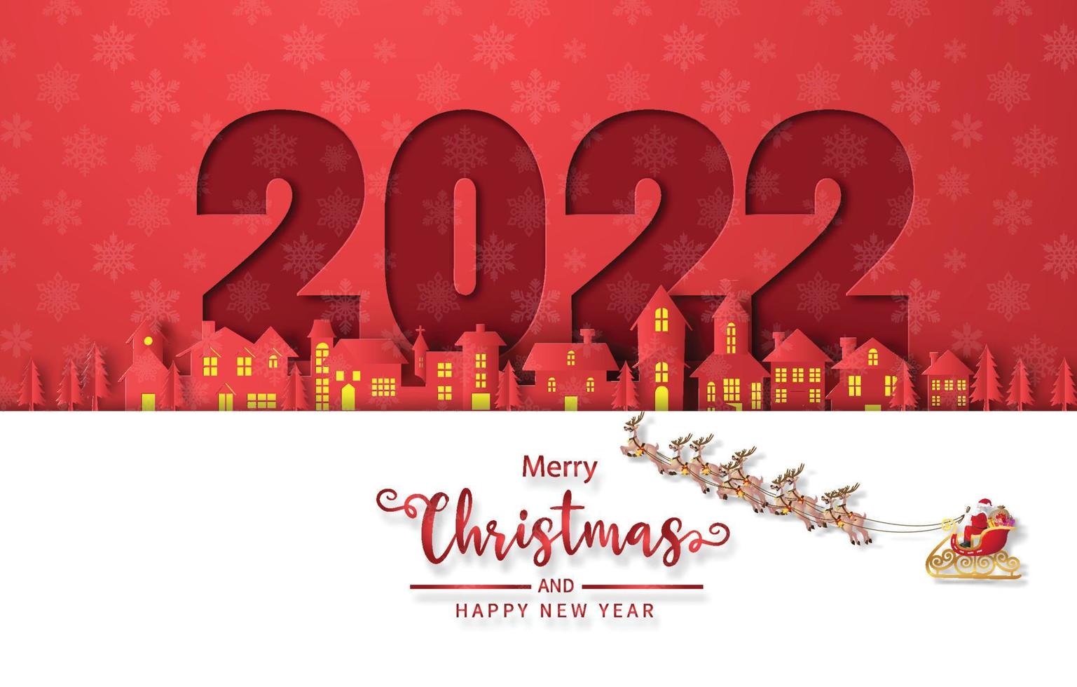 Merry Christmas and Happy New Year vector