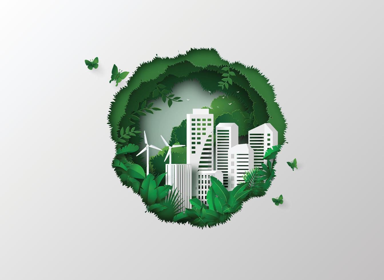 environment with green city vector