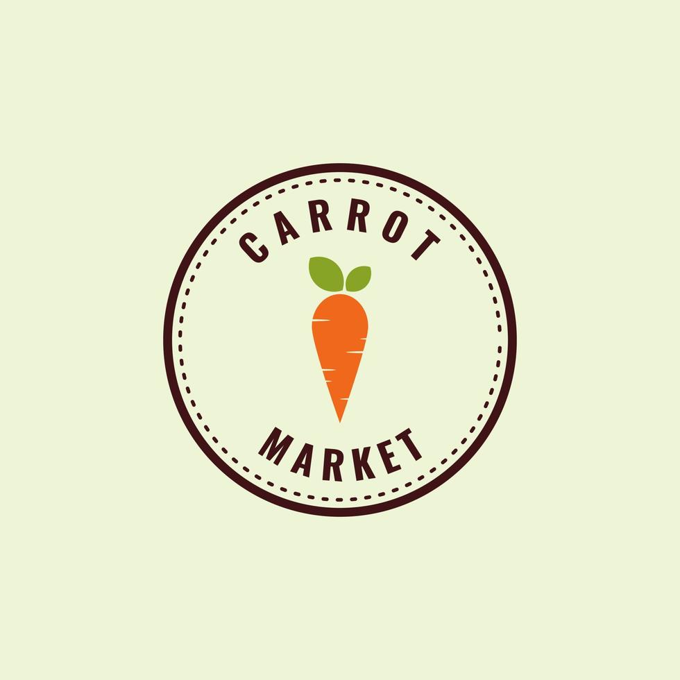 Healthy Organic Carrot Farm Logo Emblem Design Images, Daucus Carota Subsp. Sativus, Simple Carrot Label Stamp for Vegetable Business vector