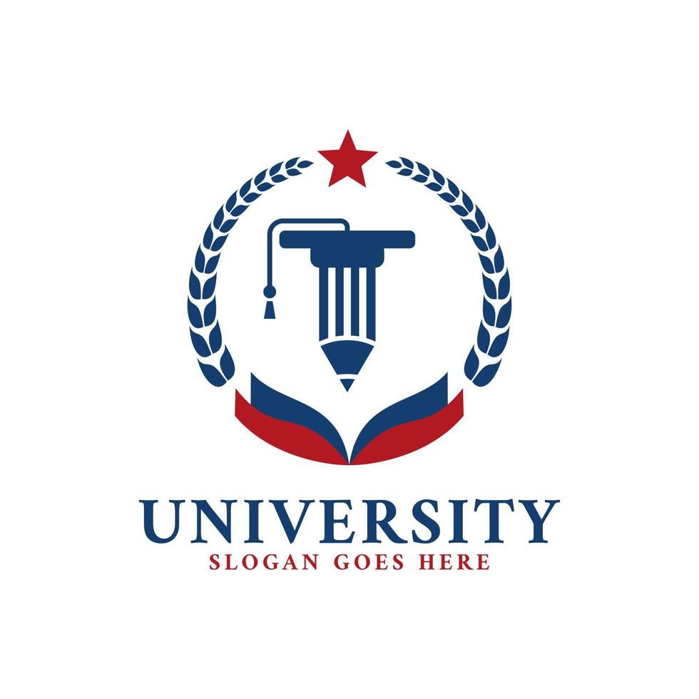 plantilla de logotipo de educación universitaria universitaria vector