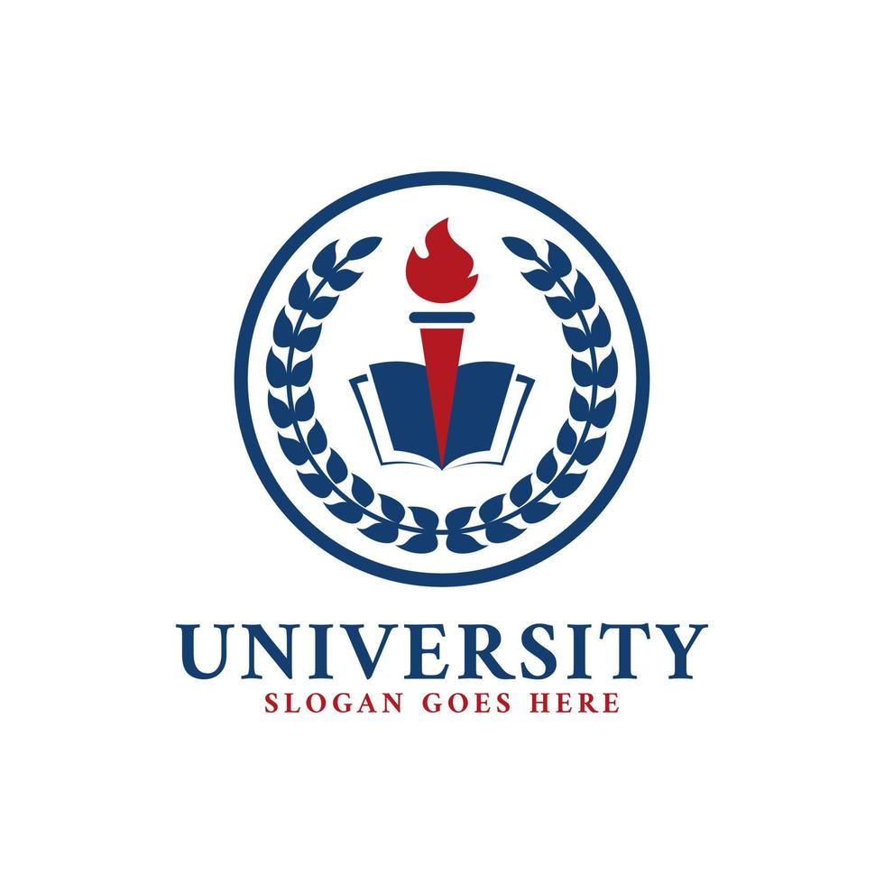 Education Logo Emblem for University, College, Academy, Course, Educational Institutions, Organizations vector