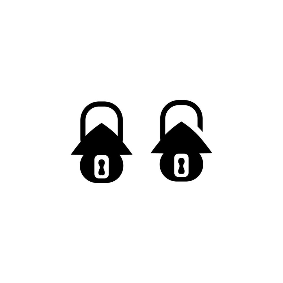 Combination of House Padlock Vector Design