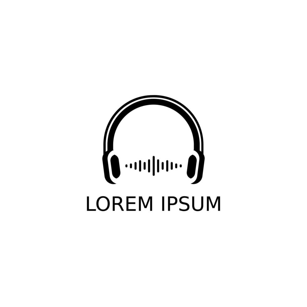 Vector design of a black headset logo