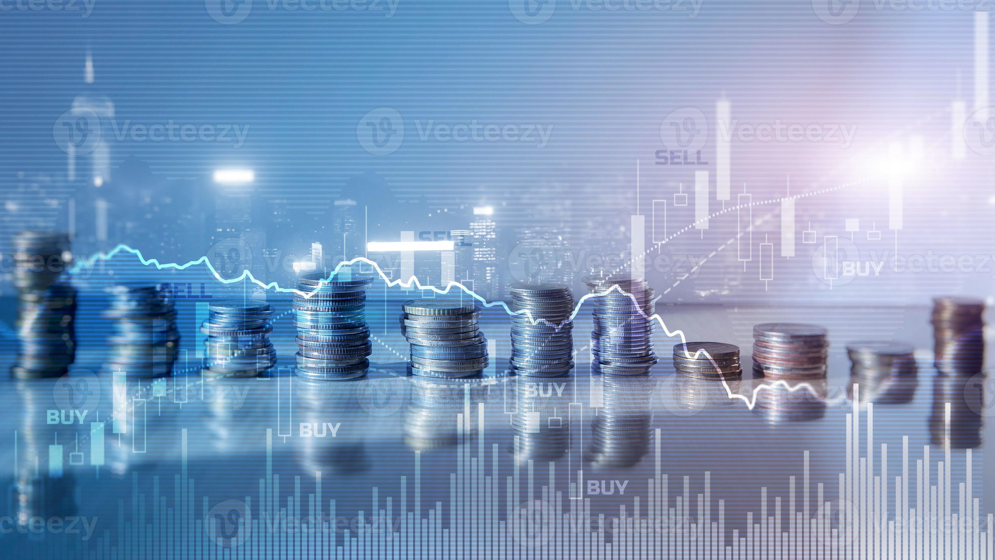 Abstract financial graph office building background, financial and