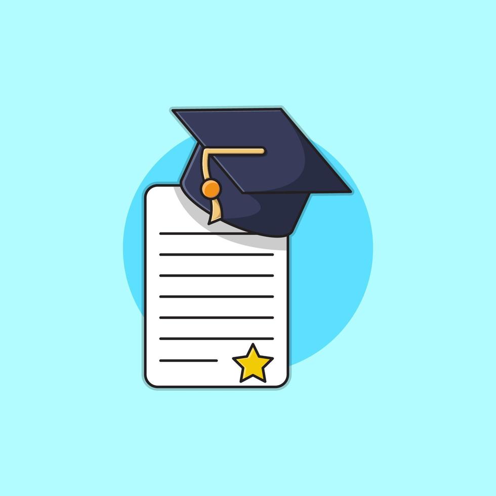 Graduation cap with best degree illlustration vector