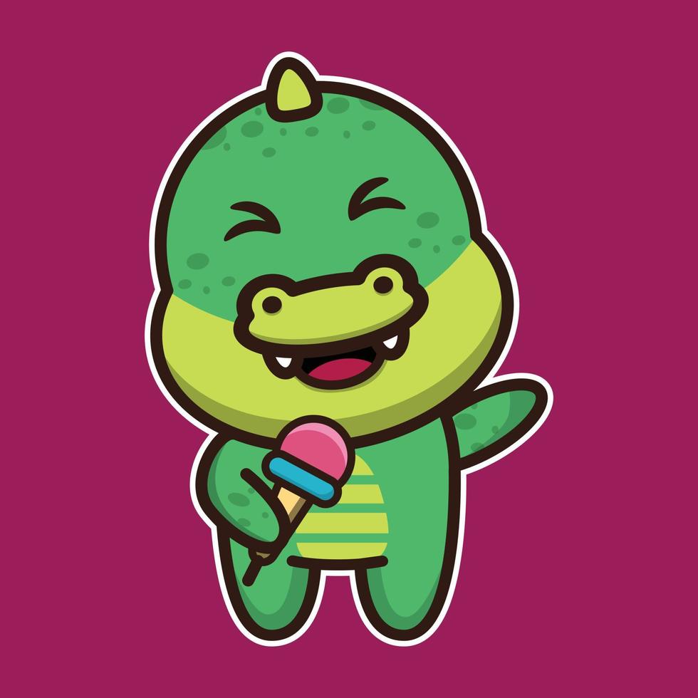 vector illustration of cute crocodile