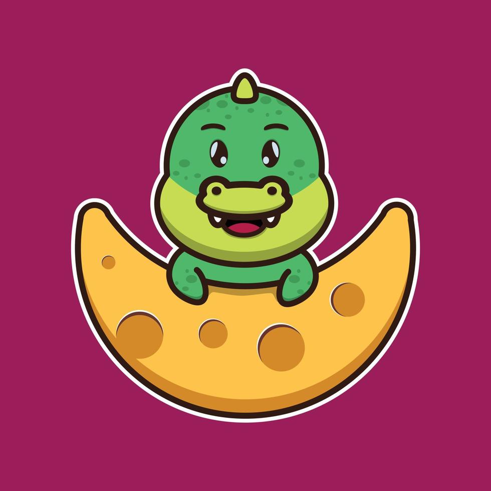 vector illustration of cute crocodile