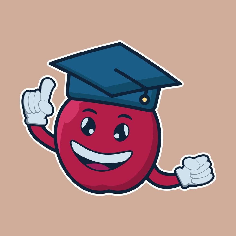 vector illustration of cute character apple fruit