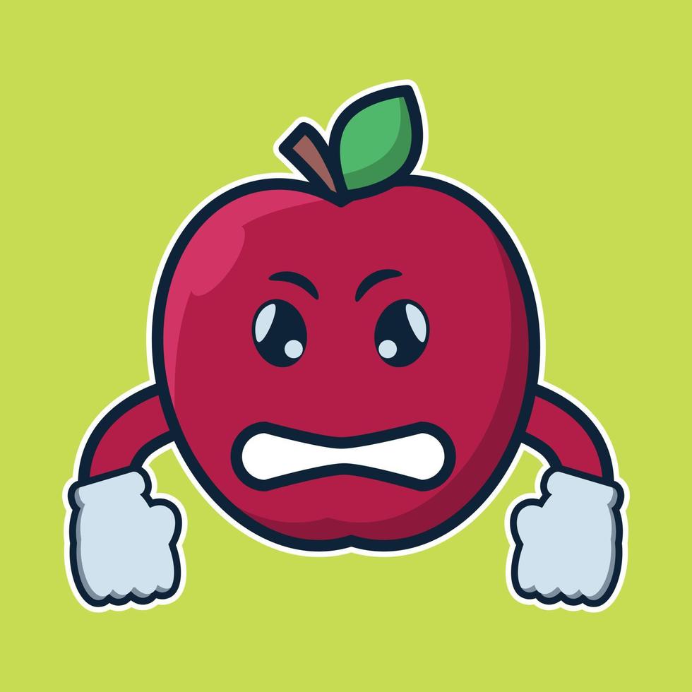 vector illustration of cute character apple fruit