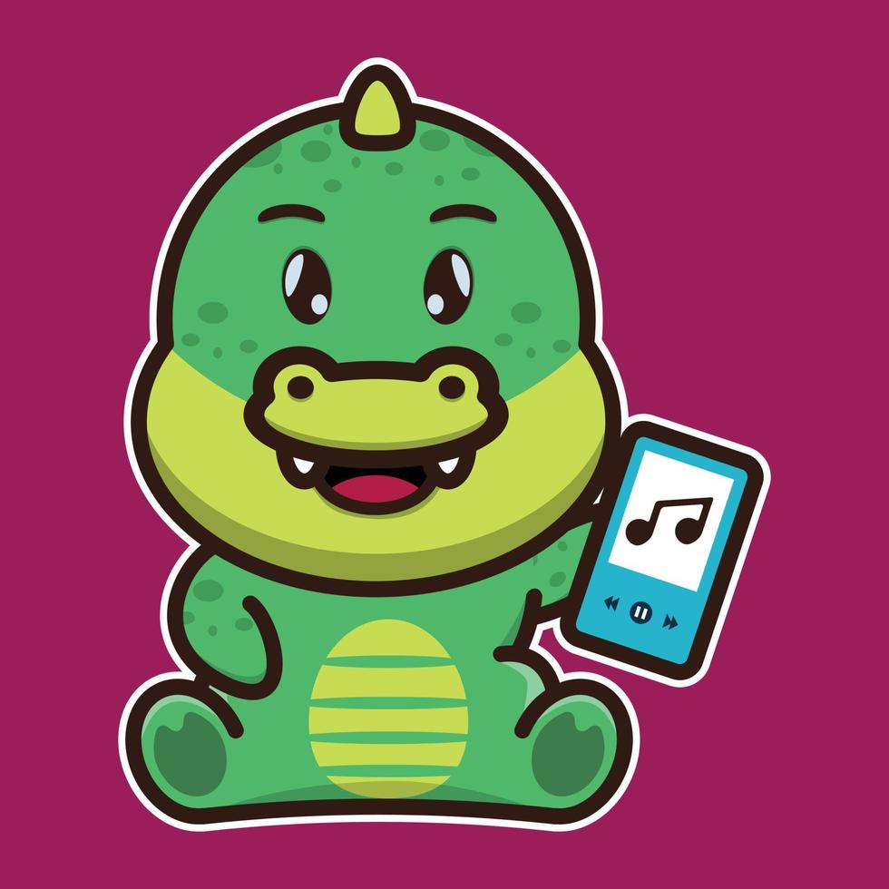 vector illustration of cute crocodile