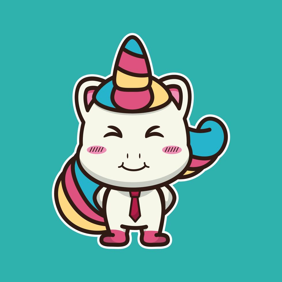 ilustración vectorial de lindo unicornio vector