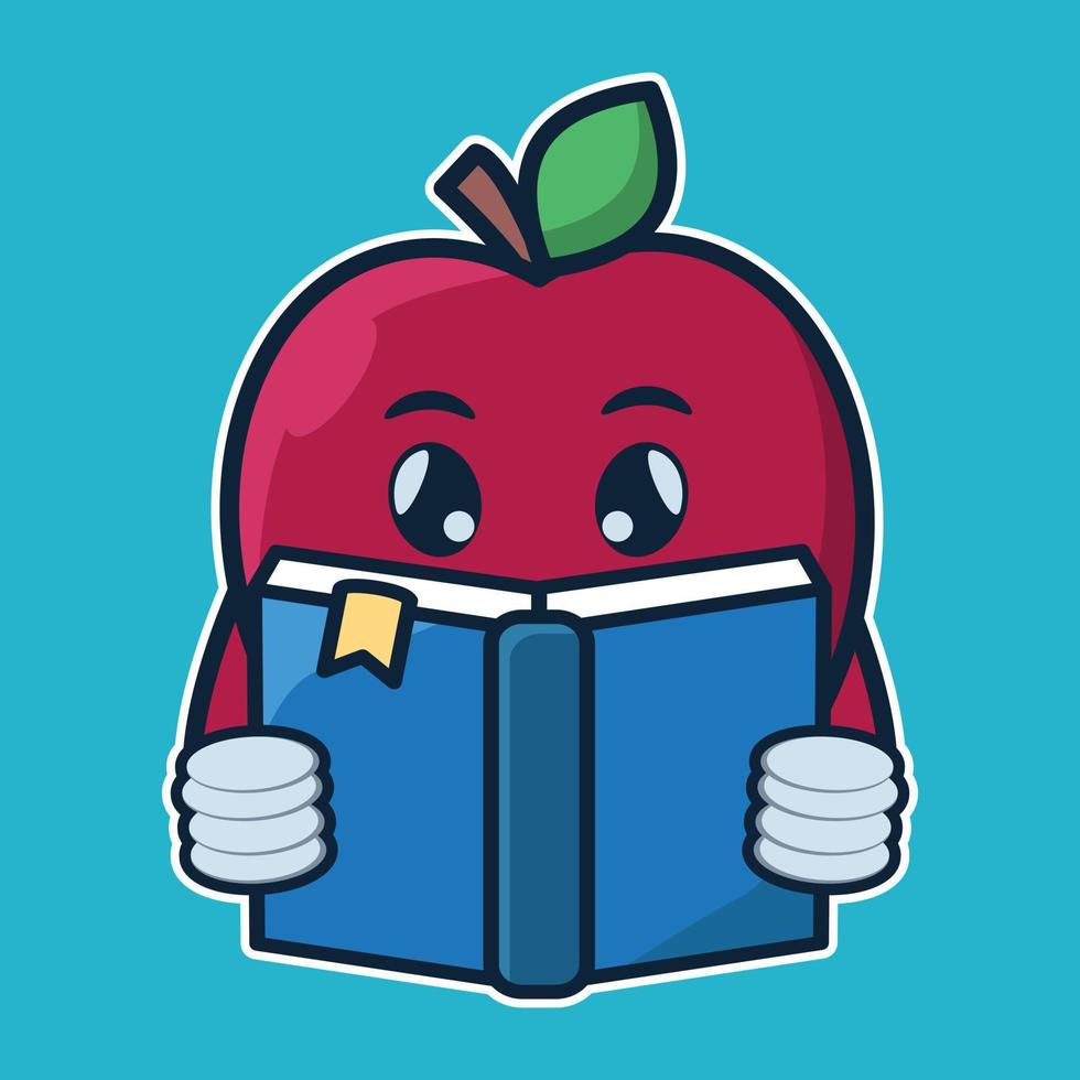 vector illustration of cute character apple fruit