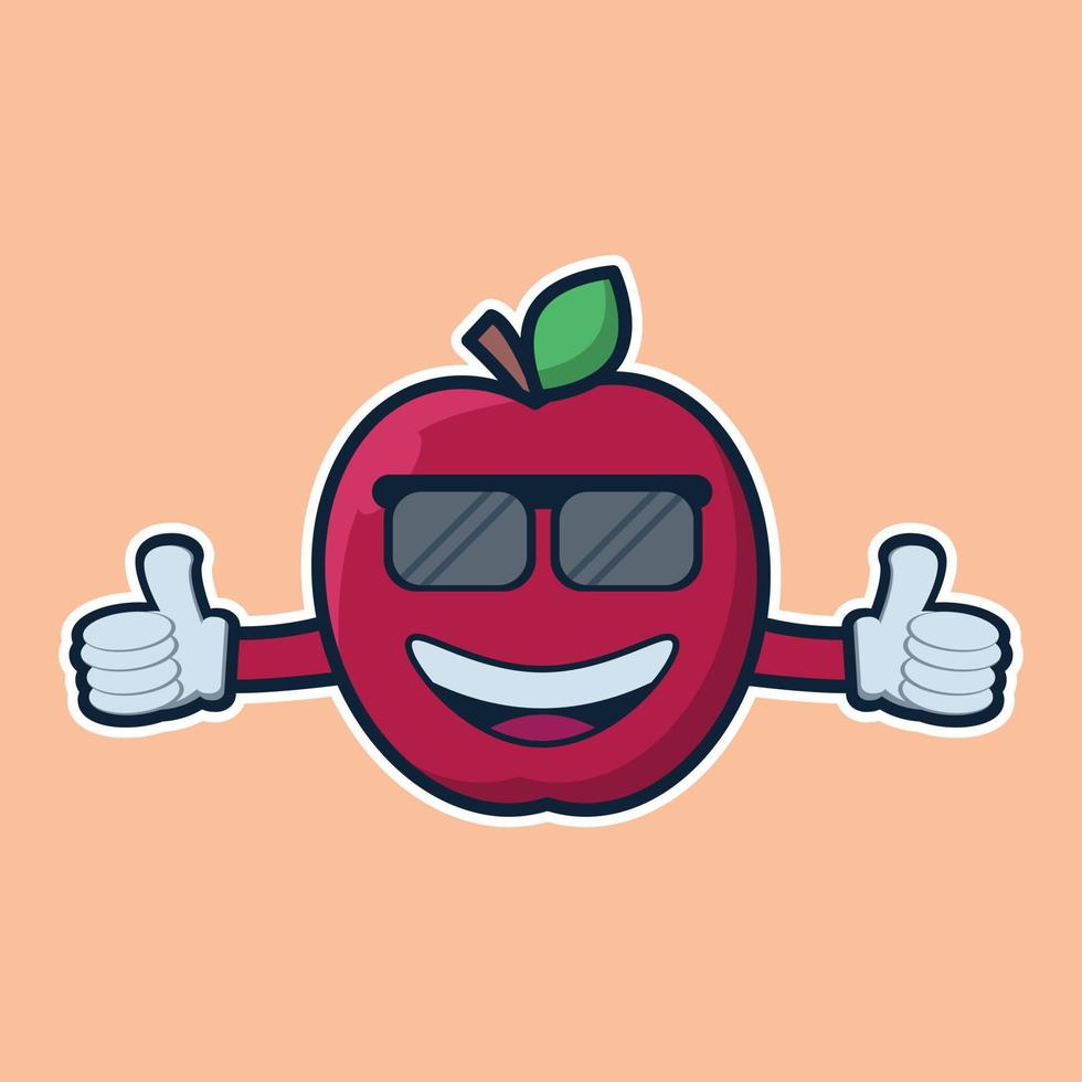 vector illustration of cute character apple fruit