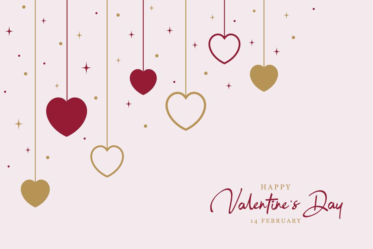 Minimalist happy valentine's day background vector