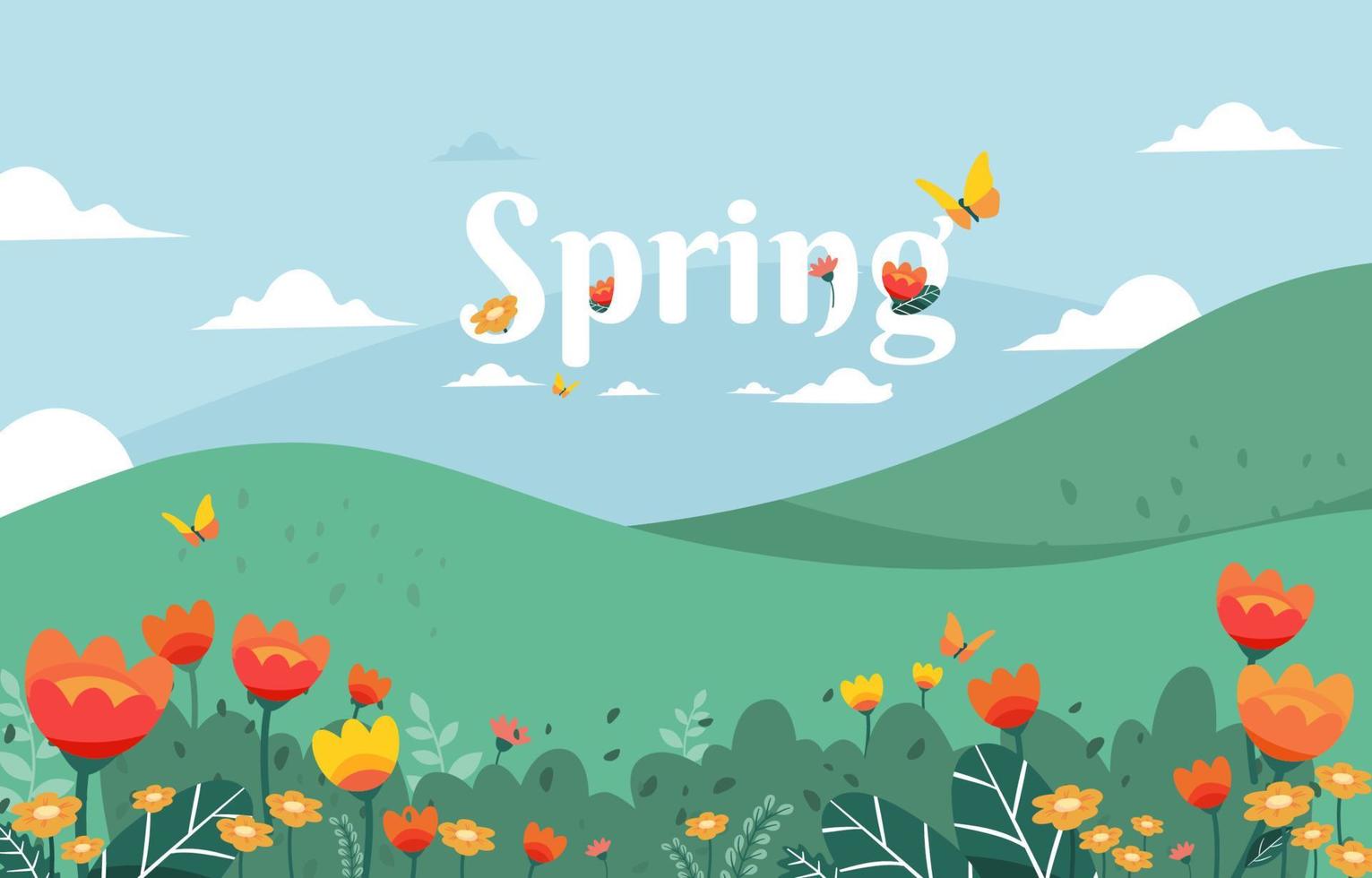 Spring Background with Beautiful Flower Bloom vector