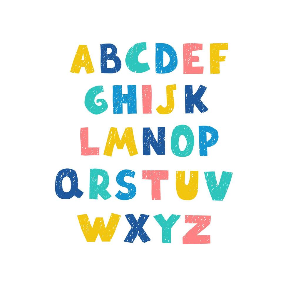 Positive colorful alphabet for children vector