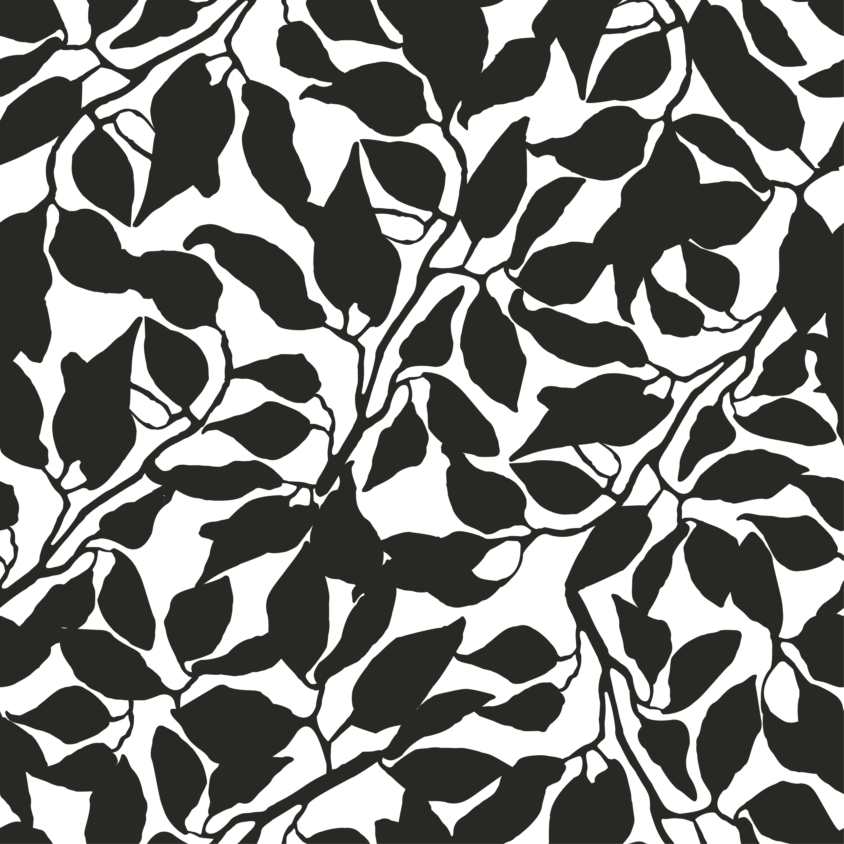 Seamless black and white pattern with foliage and plants 5171476 Vector ...