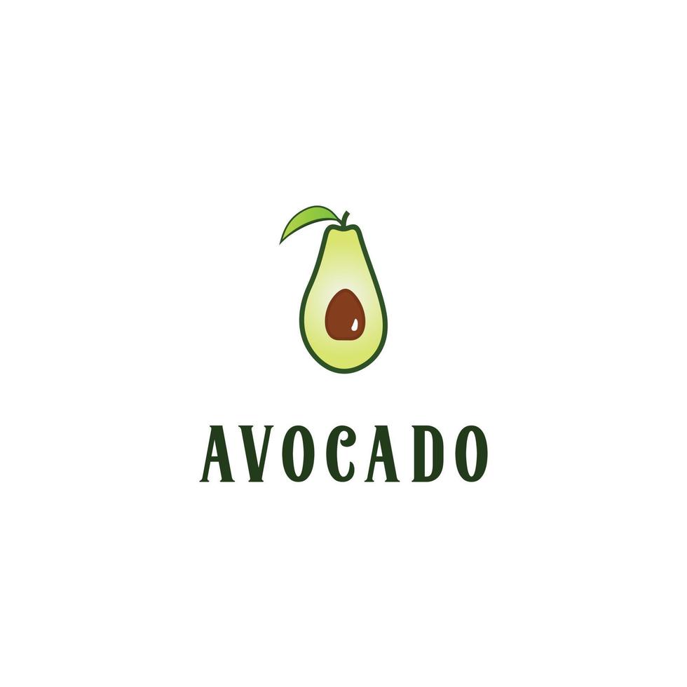 Ilustración de vector de diseño de logotipo de fruta de aguacate