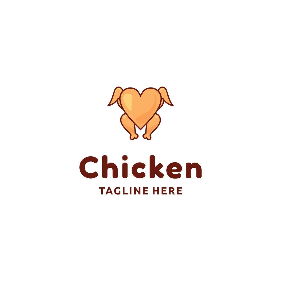 pollo carne restaurante catering logotipo diseño icono inspiración vector