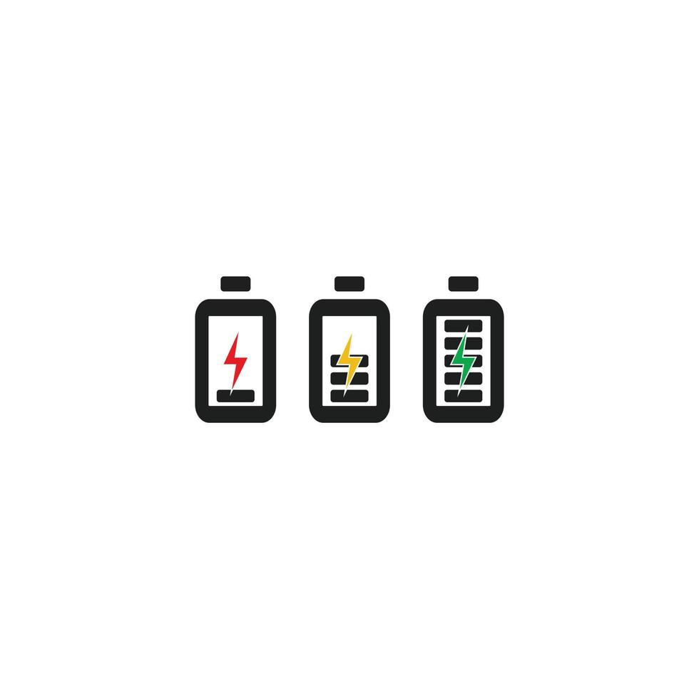 Battery charging flat icon. Battery level indicator vector