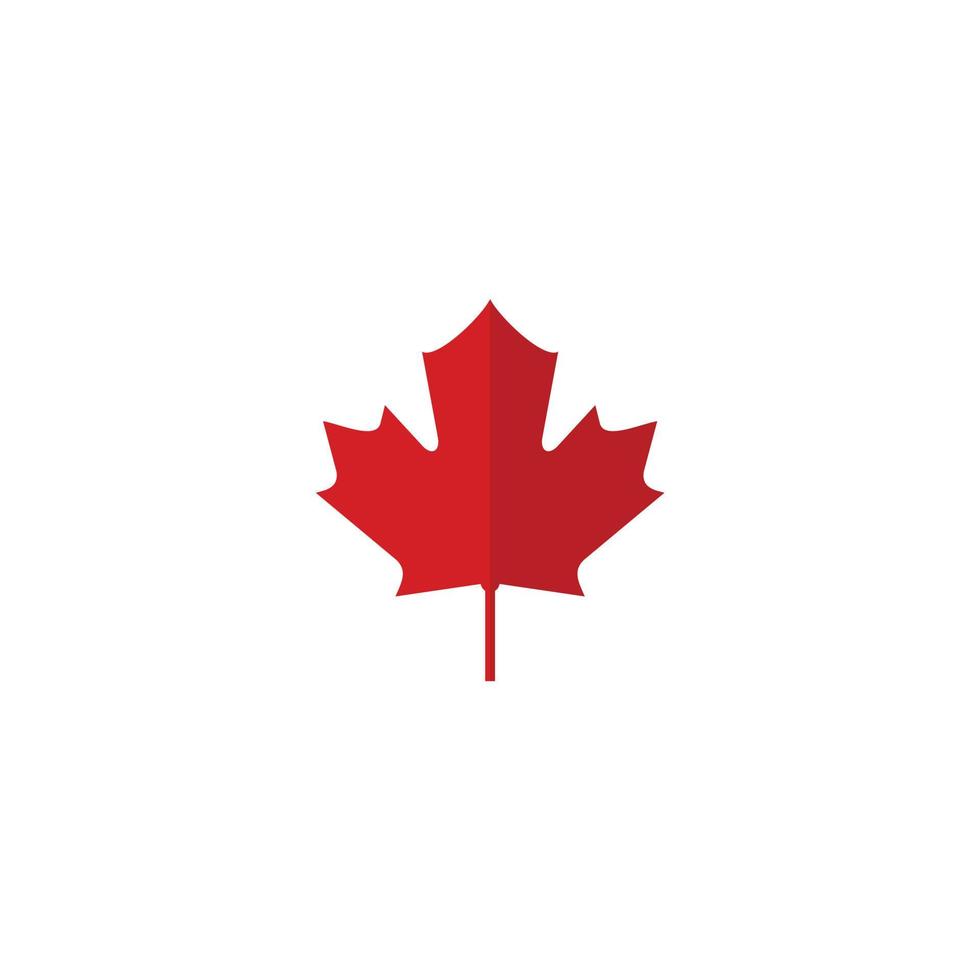 diseño de logotipo de icono de vector de bandera roja de arce de canadá