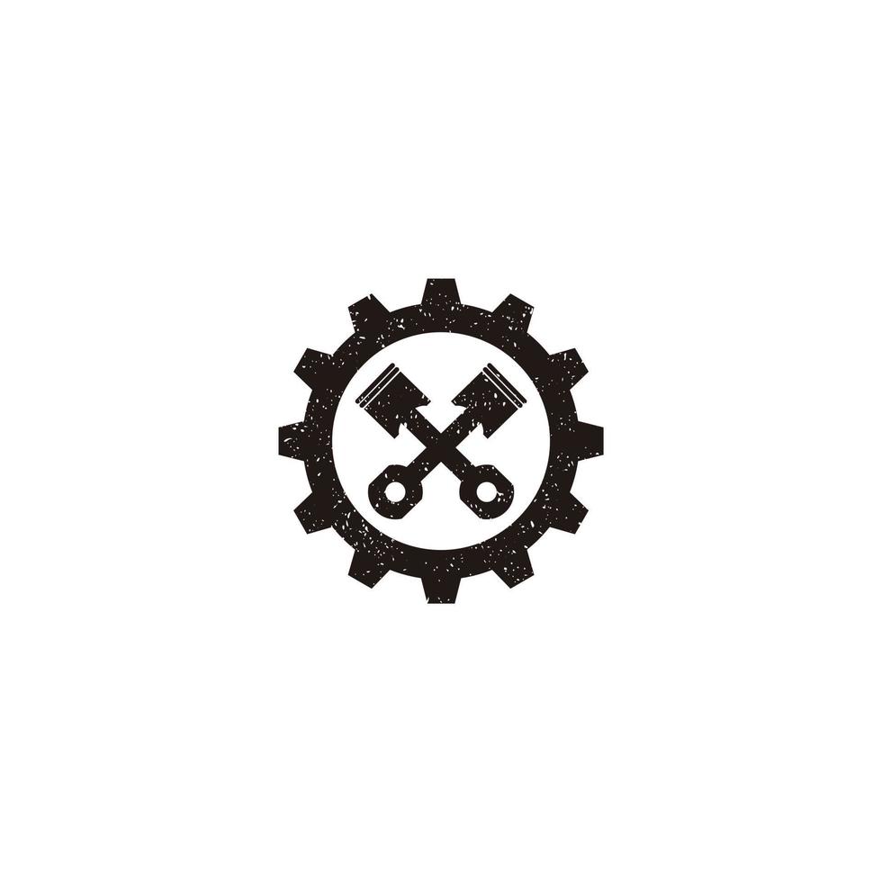 pistons gear motorcycle logo design vector icon