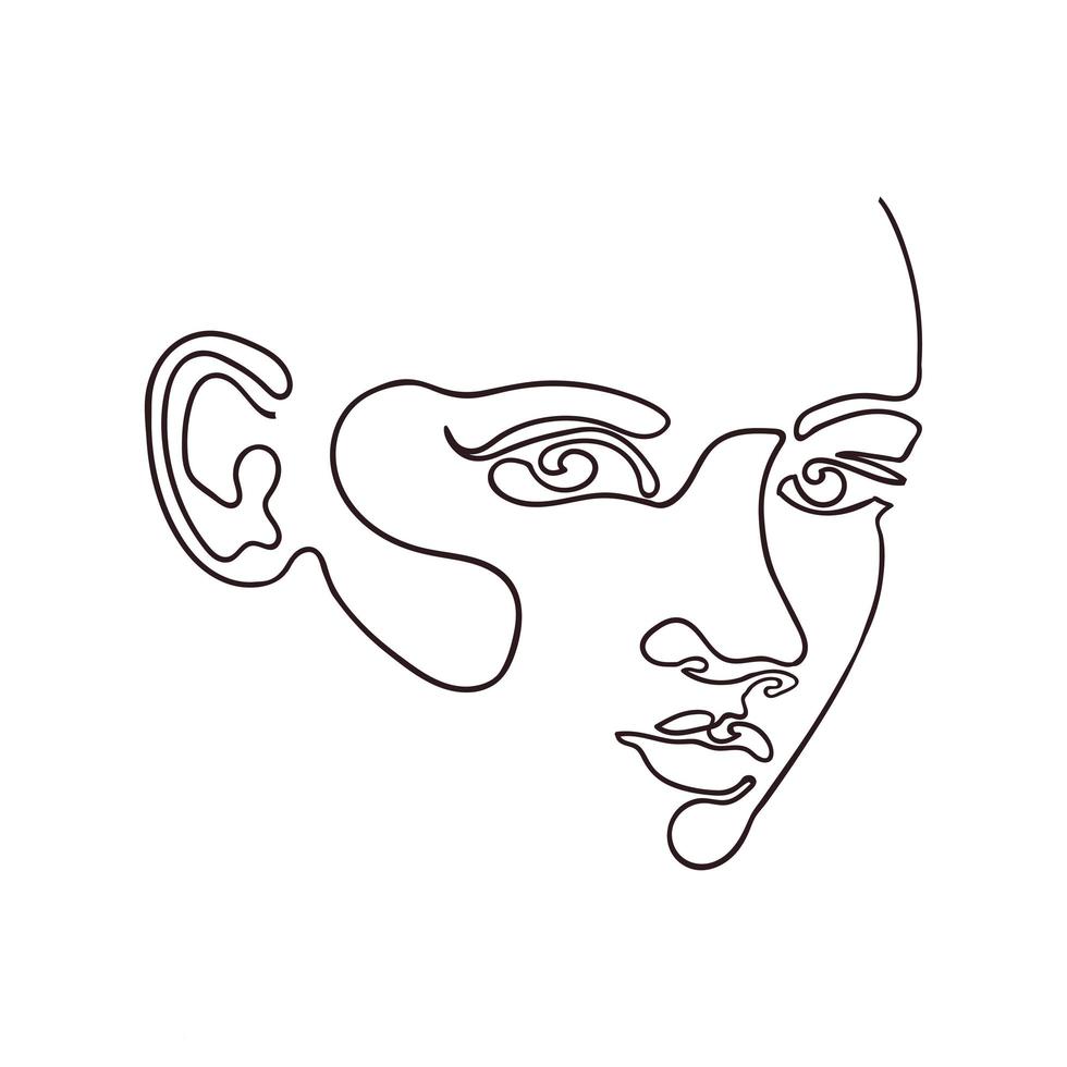 Outline illustration of portpait woman vector