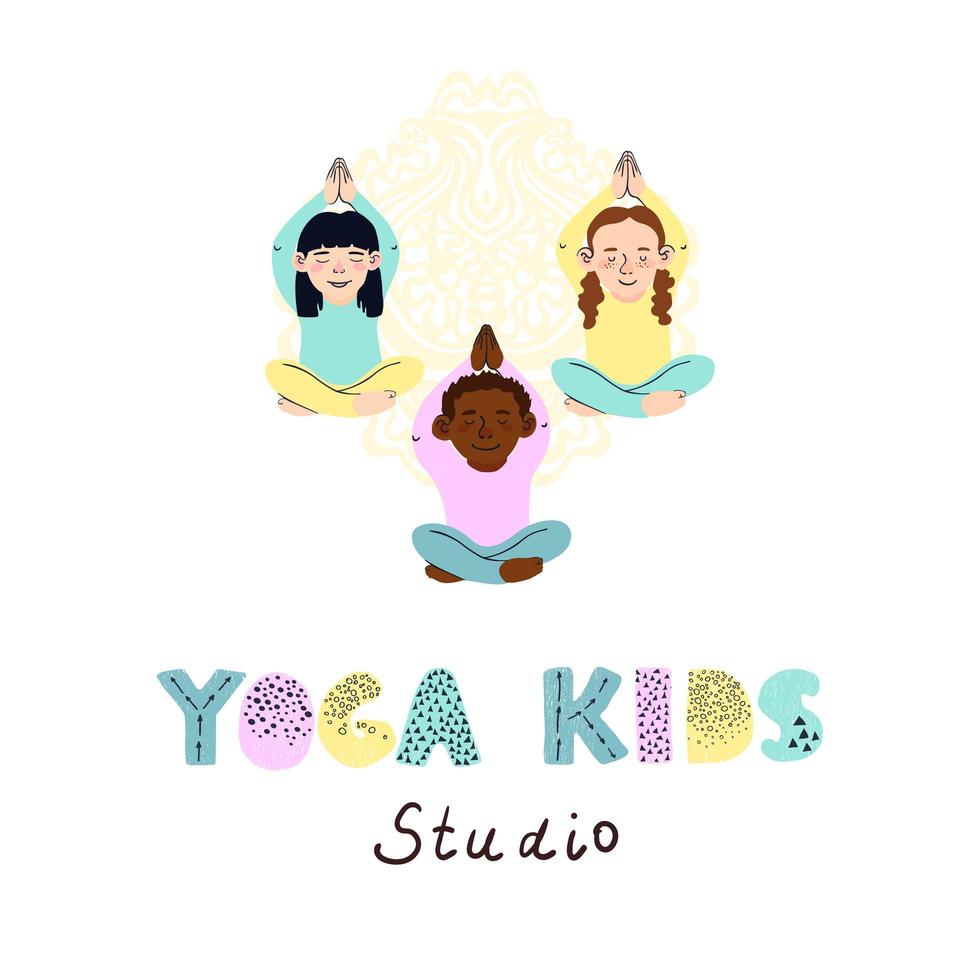 kids yoga studio log vector