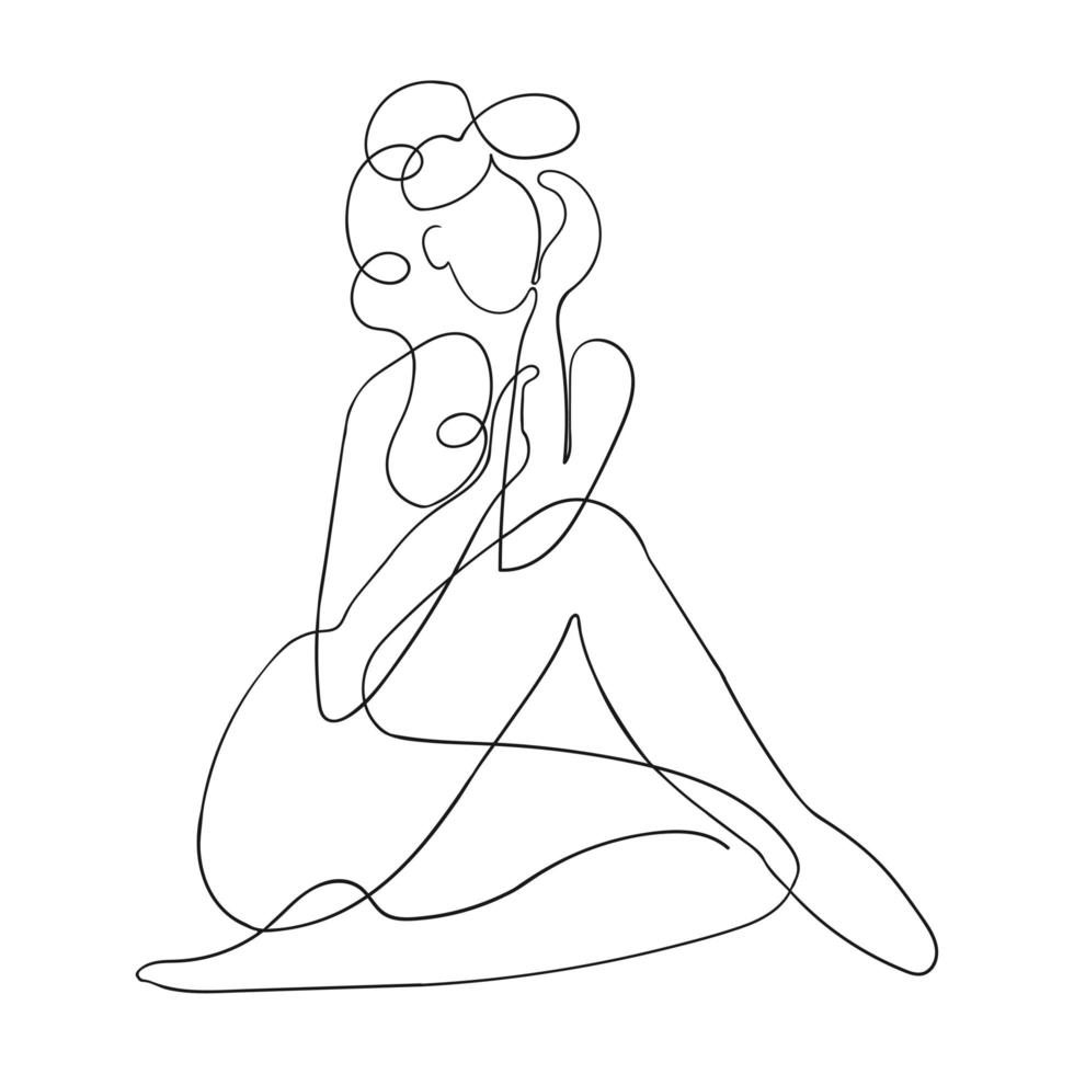 Outline illustration of woman body vector