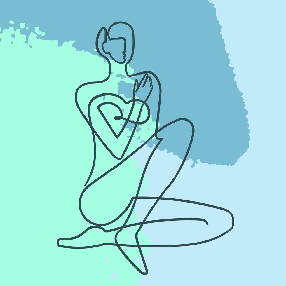 Ilustración del esquema del cuerpo de la mujer sobre fondo abstracto vector