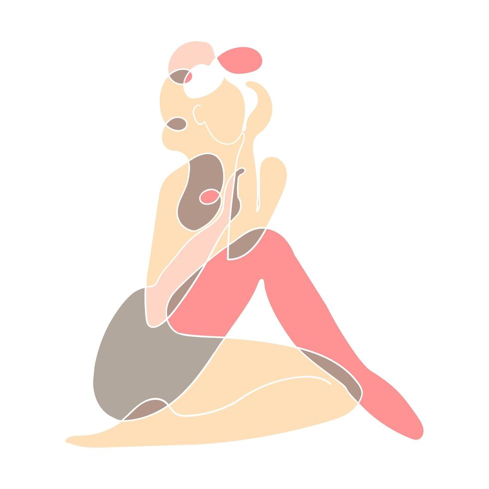 Ilustración colorida de la silueta desnuda del cuerpo de la mujer vector