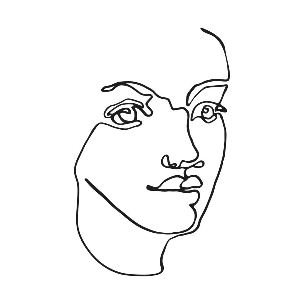 Outline illustration of portpait woman vector