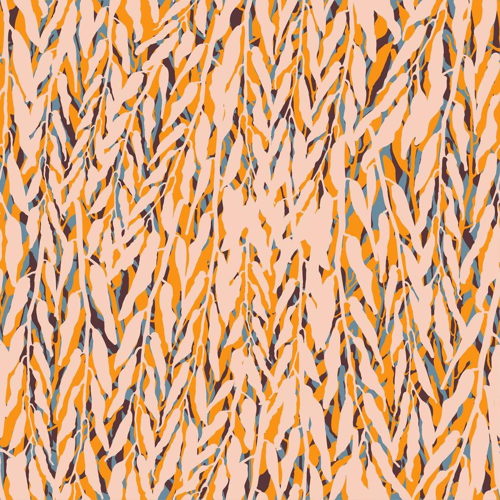 Seamless colorful pattern with foliage and plants vector
