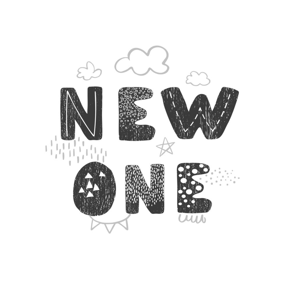 hand drawn lettering - New one vector