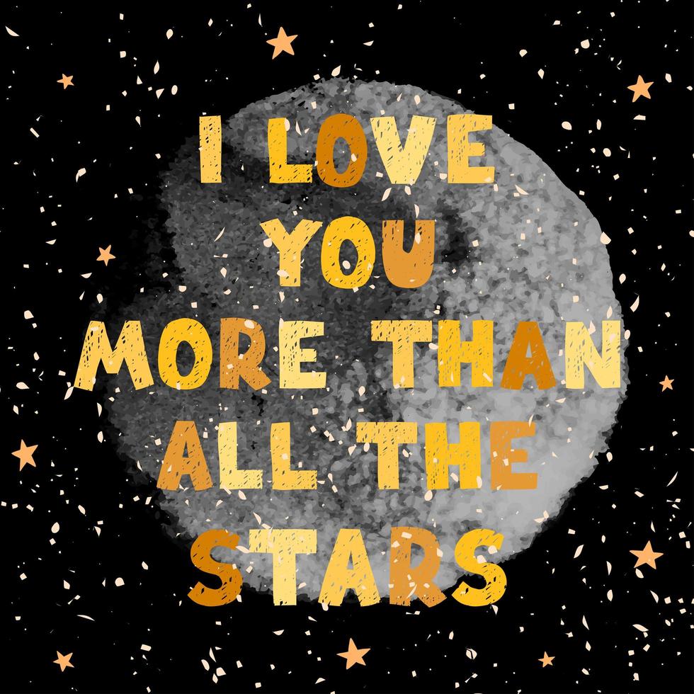 I love you - fun hand drawn nursery poster with lettering vector